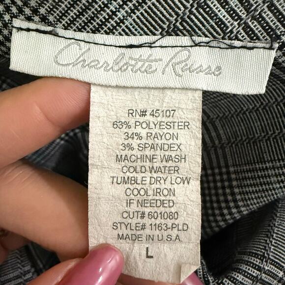 Charlotte Russe Y2K micro mini skirt plaid academia schoolgirl alt grunge size L - Picture 2 of 10